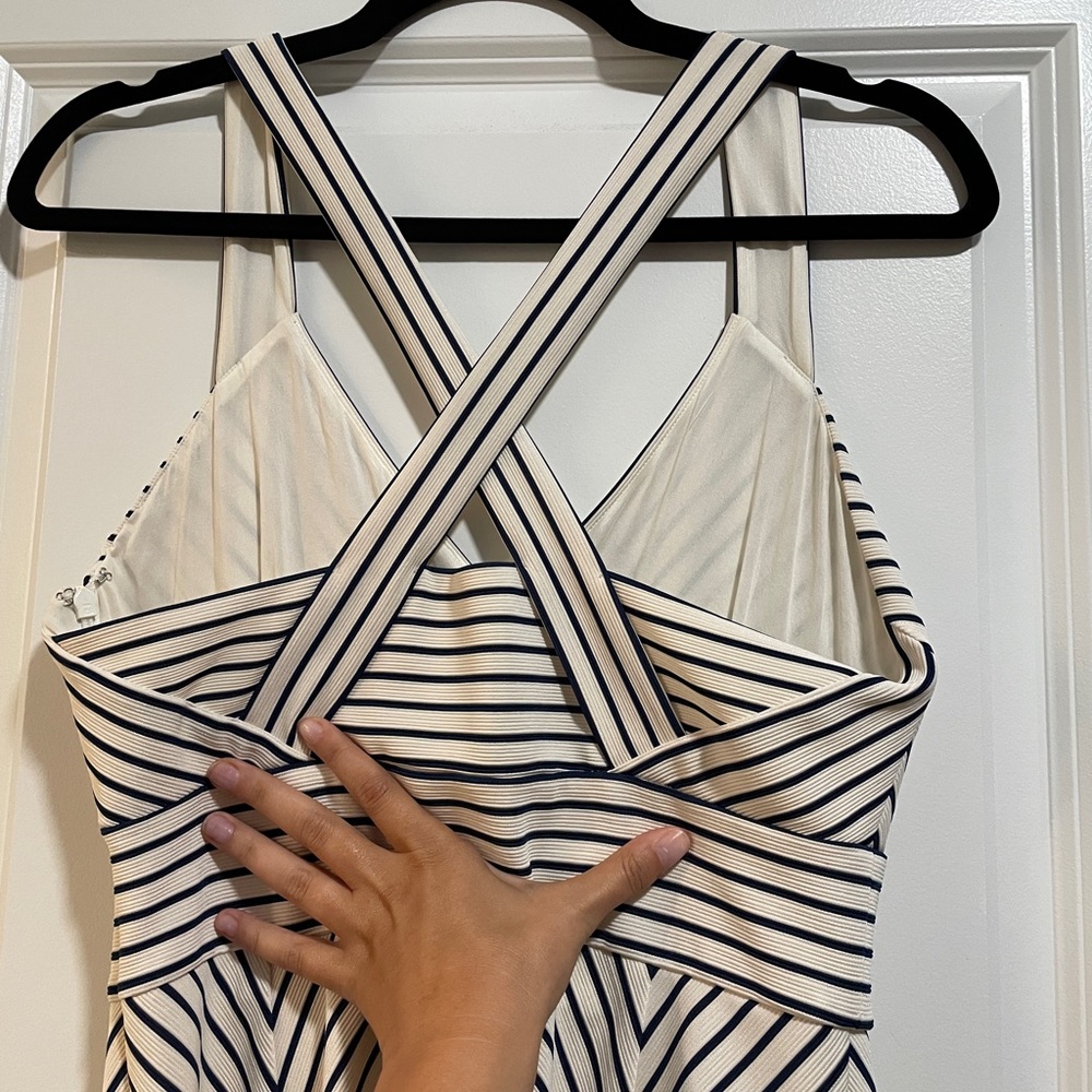 WHBM Navy and White A-Line Cocktail Dress Sz Small - Picture 3 of 4